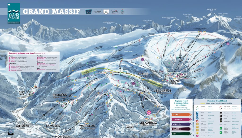 Plan des pistes Flaine Samoens grand massif