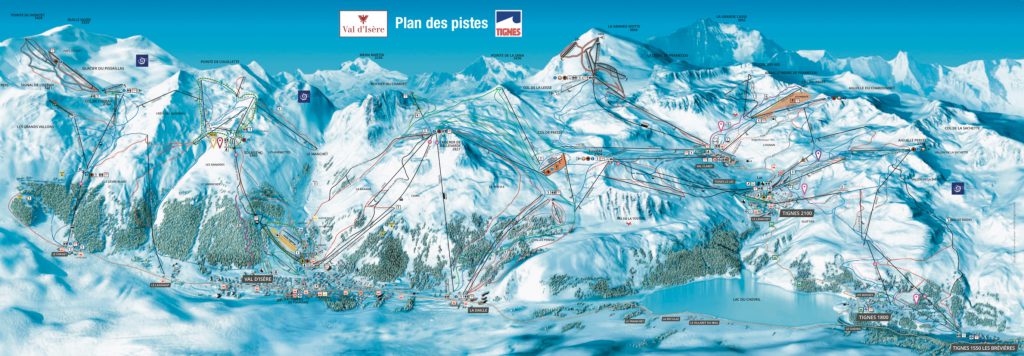 Plan des pistes Tignes Val d'Isère