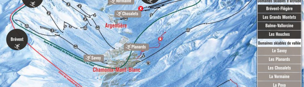 plan des pistes station de ski Chamonix mont blanc