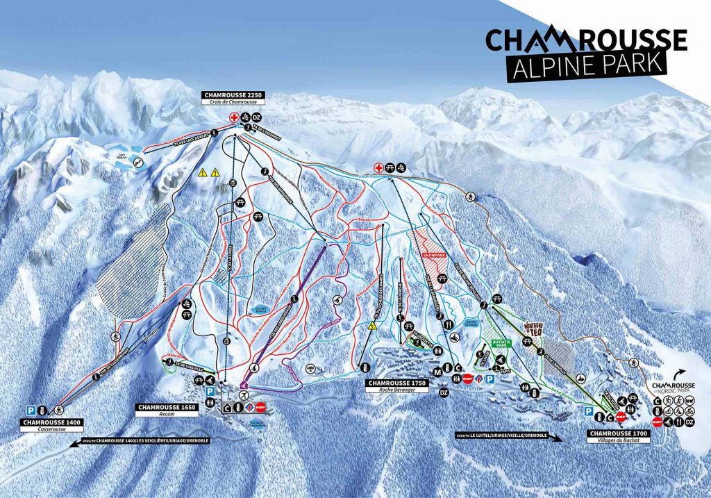Plan des pistes Chamrousse ski alpin 