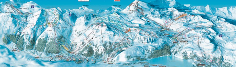 Plan des pistes Tignes Val d'Isère